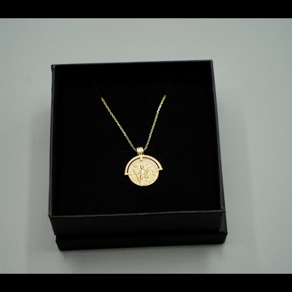 Coin pendant gold 925 sterling necklace roman - Picture 7 of 11